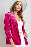 Hot Pink Velvet Blazer